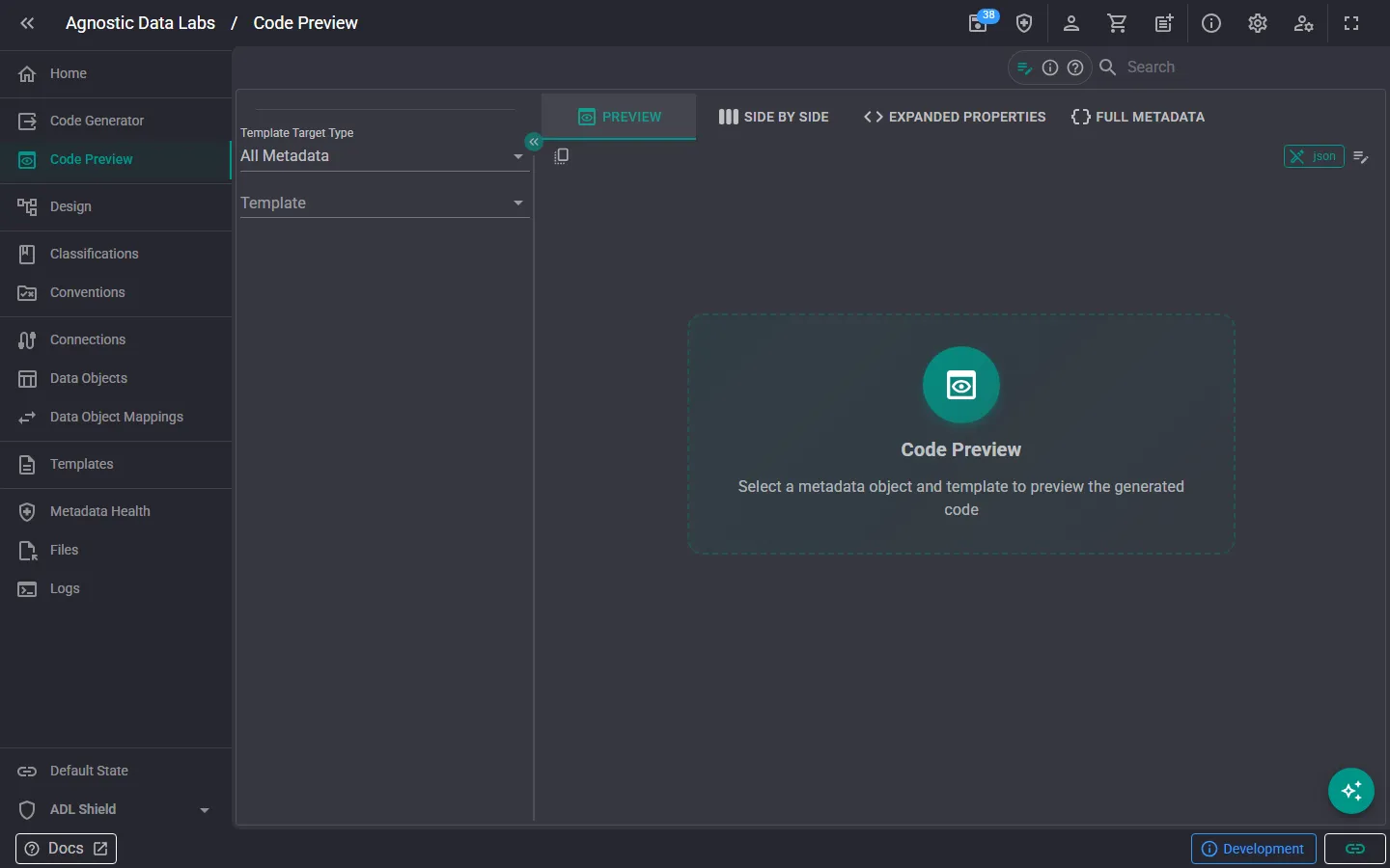 Code Preview screen